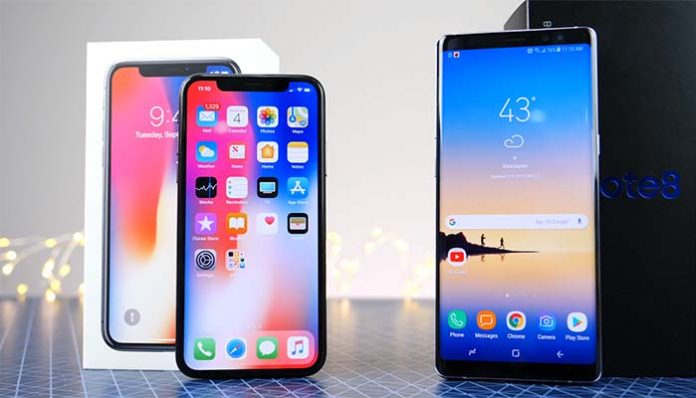 iPhone X mi Note 8 mi